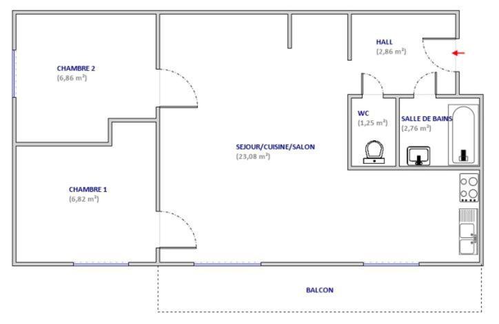 Appartements en résidence sport d'hiver, piscine, jacuzzi et sauna Orelle Habitación foto